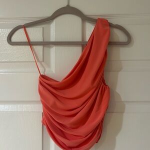 One-Shoulder Coral Top